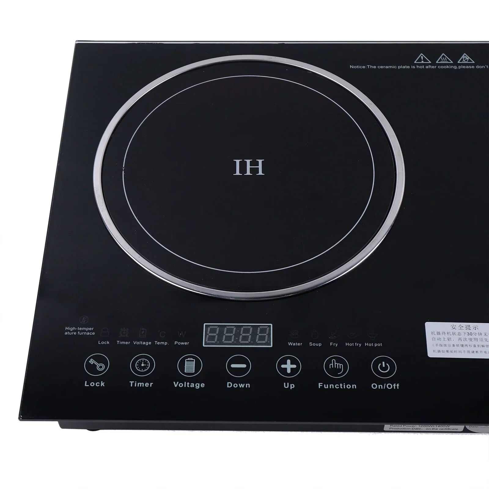 Ceramic Burner Cooker+1400W Countertop Touch ANQIDI Portable 1200W Cooker Sensor Stove Dual Cooktop Digital