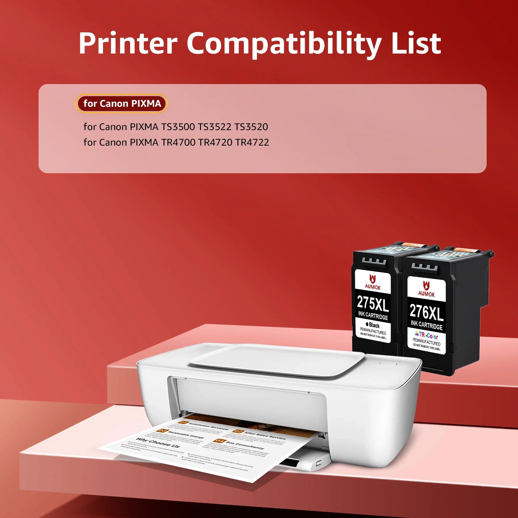 TS3500 TR4700 with Replacement TS3522 Canon Color) Black, XL 275 TS3520 PG-275 1 276XL TR4722 275XL Canon CL-276 for Printer(1 Combo Ink Cartridge PIXMA TR4720 276 Compatible