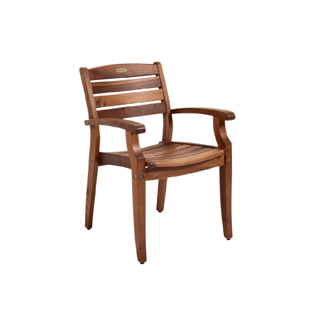 Elegant Wooden Armchair with Slatted Design