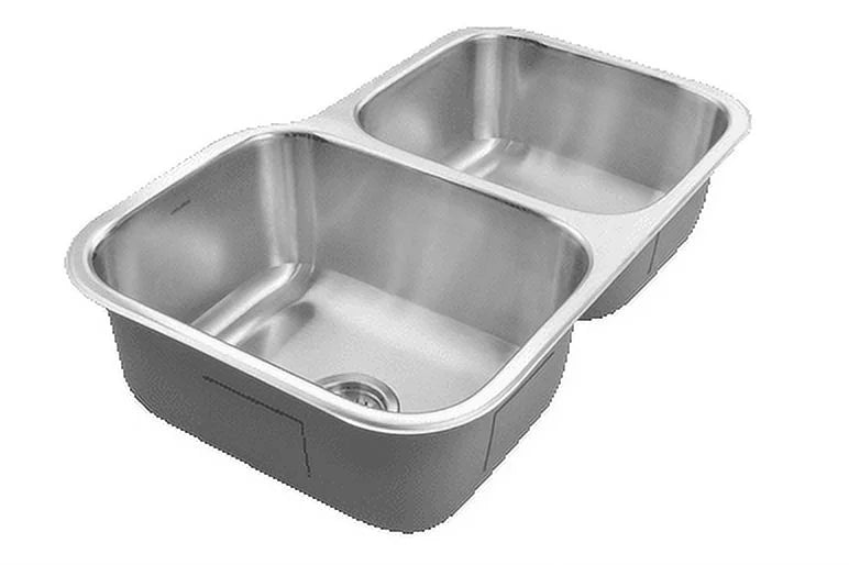 60/40 Bowl Steel Stainless Kitchen x Right Sink, Bowl 20-3/16" Small x 31-1/2" 17-15/16" 20-3/16" 31-1/2" Houzer x Undermount Double MEC-3220SR-1