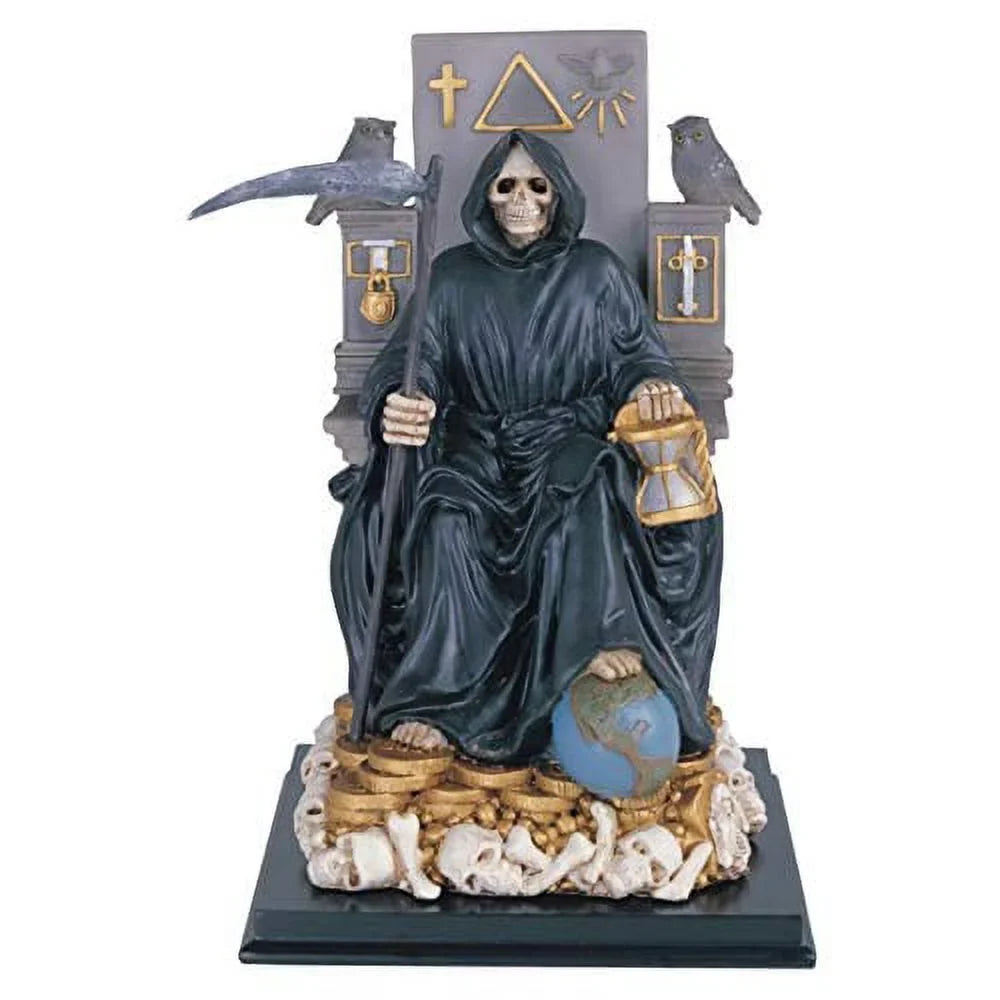 Holding Black Santa Lady Our Seated Throne Statue Muerte On Of Scythe Death