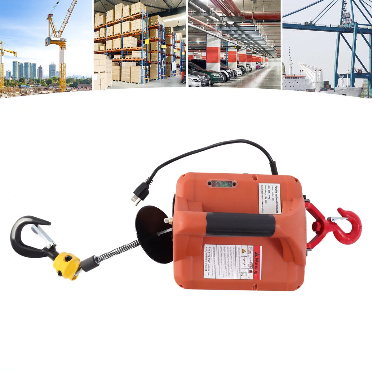 1100lbs Remote Wireless 3in1 Hoists Lift Portable TFCFL Crane Winch Electric