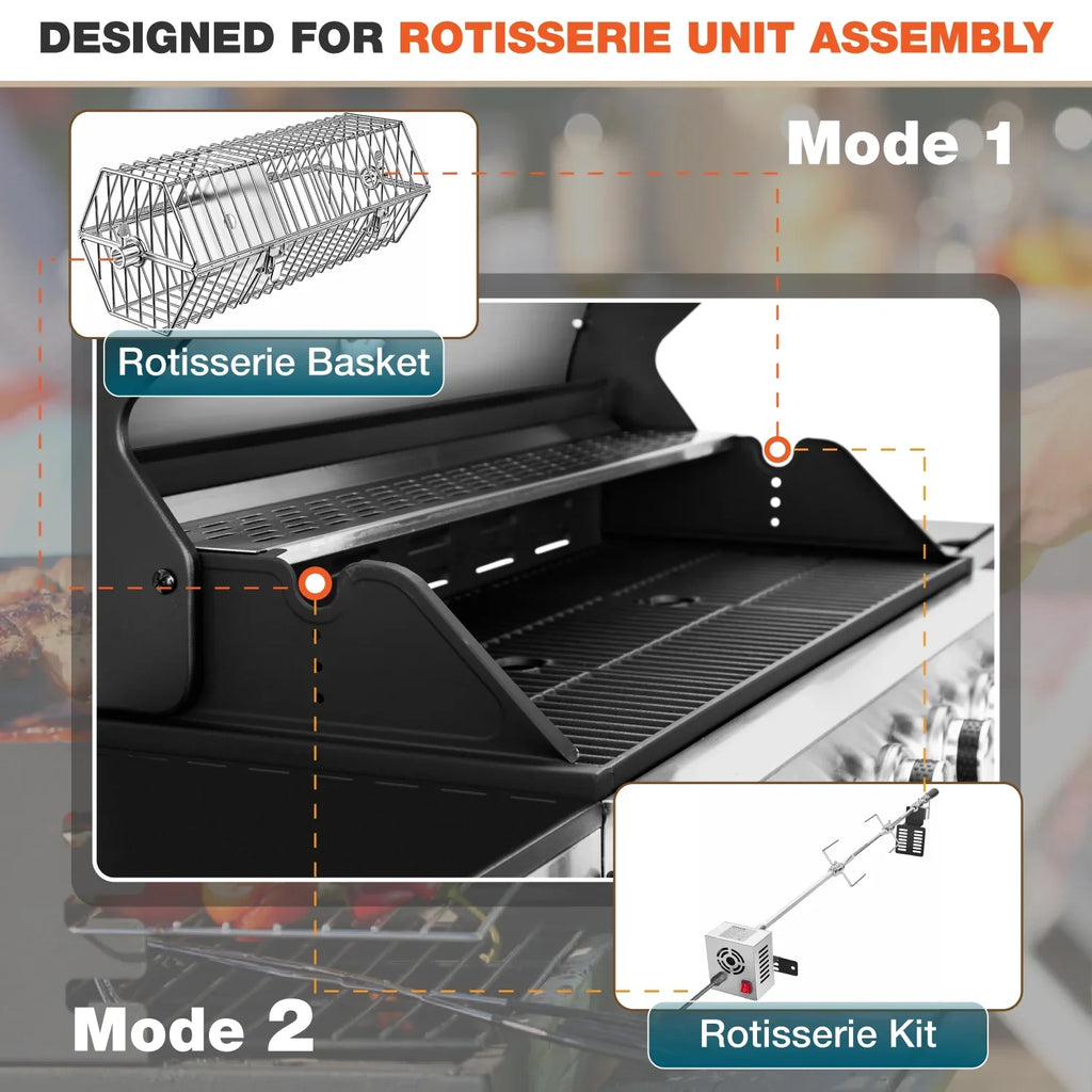 Side Steel with Stainless Living 6 Propane Burner Grill BBQ Gas Summit Grill Burner