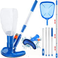 Pond Above Pool Pool Vacuum Poles Net, Jet to Handheld Hose Fountains Attaches Handheld Pool 4 Cleaner Skimmer Pool Garden Vacuum Cleaner Upgraded for with Portable Spa Section Ground of 60",