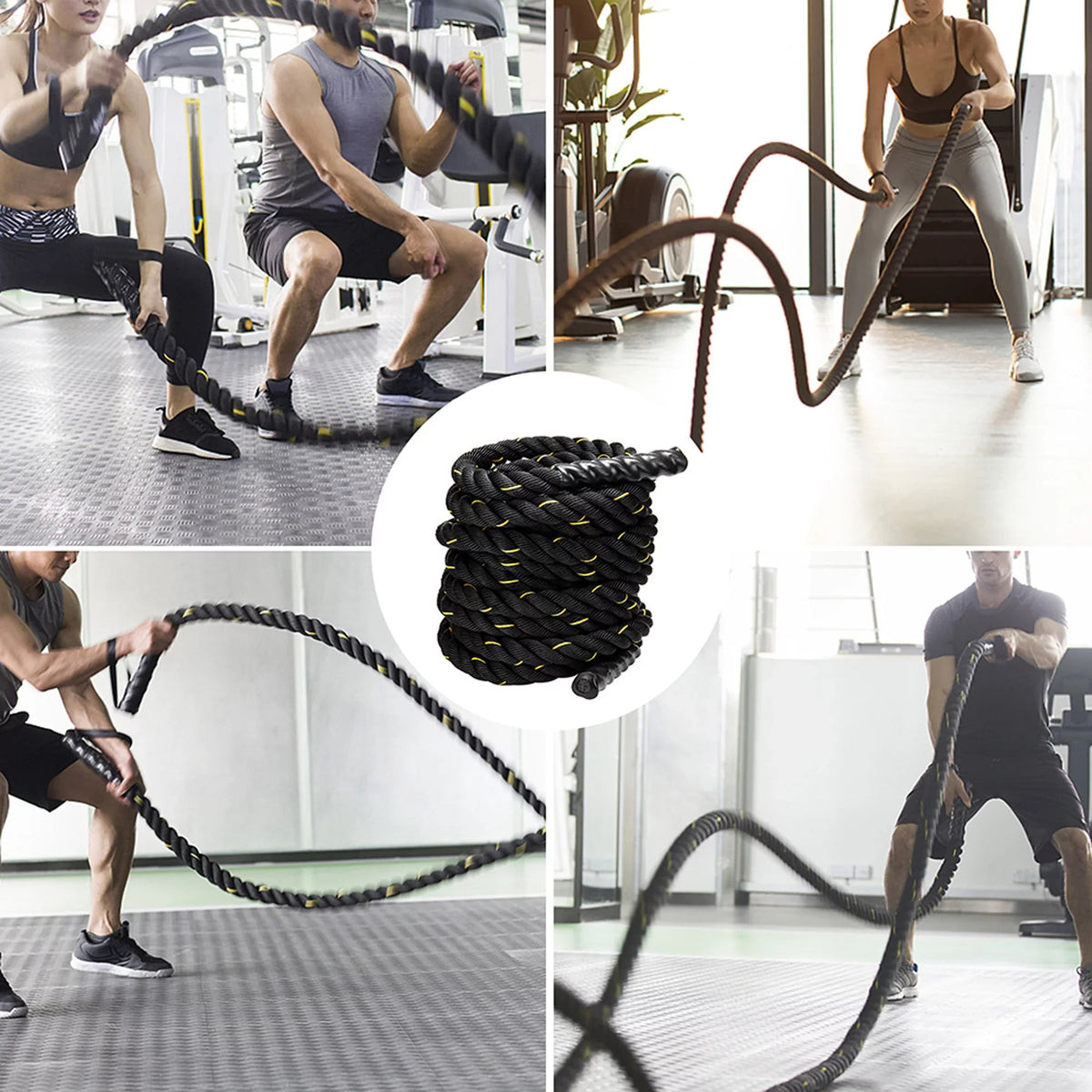 & Gym Heavy Training Rope: Polydac Heavy Strength width 49.2ft Conditioning Cross Cardio, Training, Length, NK Training Weight 1.5'' Undulation - & Ropes Battle