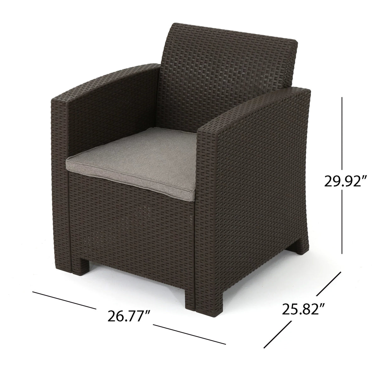 Outdoor with Brown Pit, Fire Beige Set Wicker Chat Club Chair 4-Seater Ollie and Mixed
