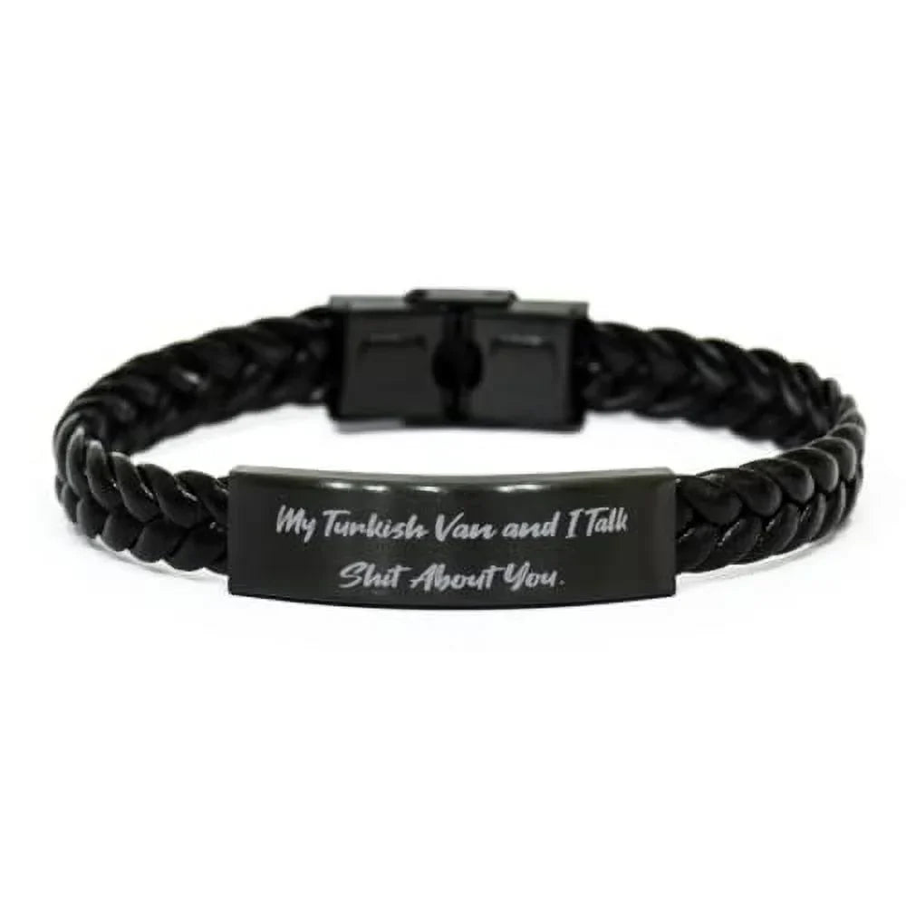 Gifts Van I Talk. My and Turkish for Leather Turkish Bracelet, Bracelet, Van Inspirational Braided Cat Turkish Van Cat Engraved