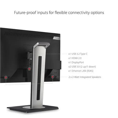 IPS Degree Display 3.2, HDMI, Tilt Ergonomics Monitor Port Office 40 Inch RJ45, ViewSonic C 27 Docking and for Home Integrated 4K USB VG2756-4K and with