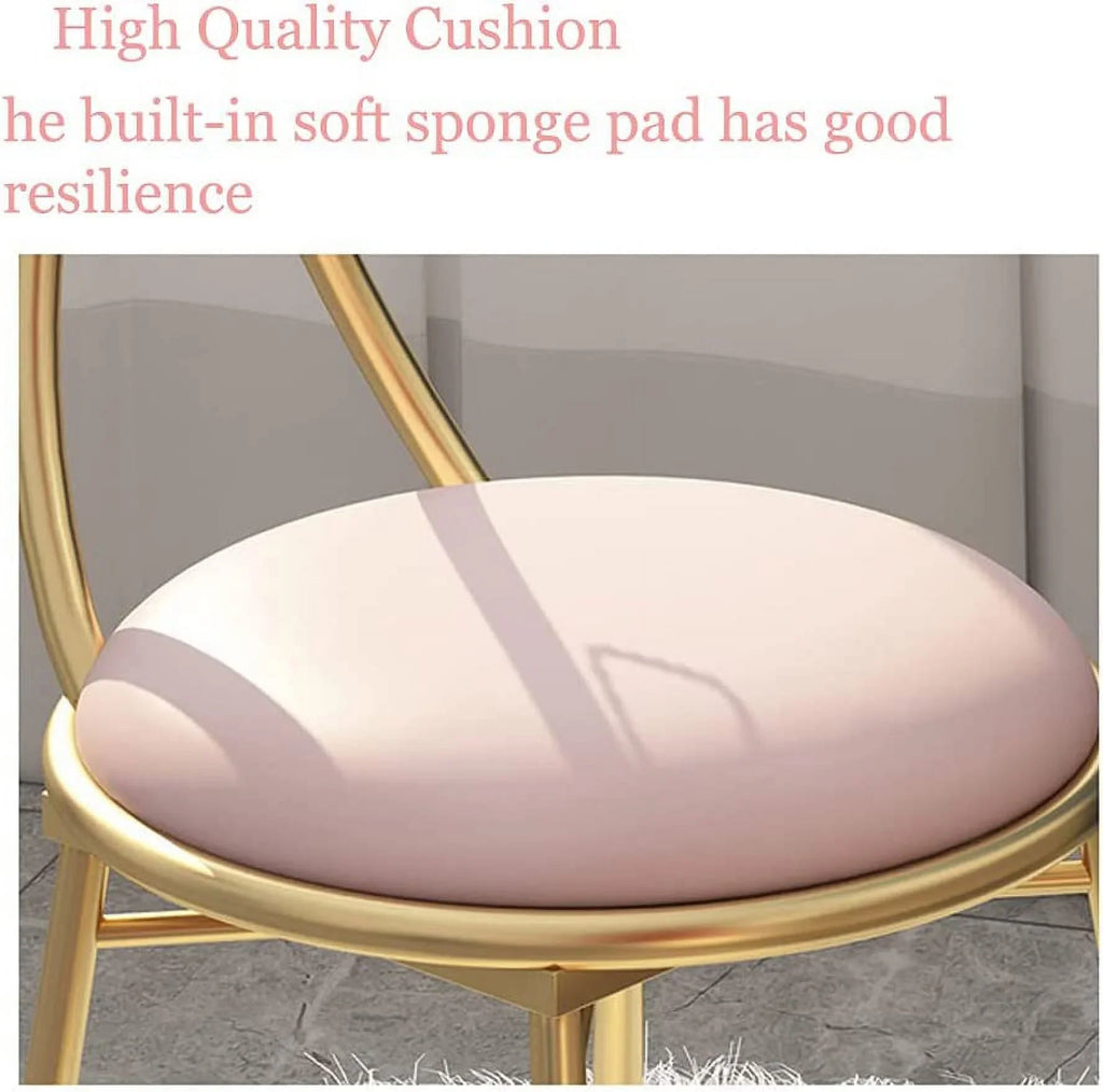 Girls Golden Backrest with Princess Creative Chair Makeup Cushioned Stool Room Back Vanity Dining Pink Bedroom, Chairs Modern Ladies Seat MONIPA Chair Butterfly for Leisure Chair Vanity Stool Art