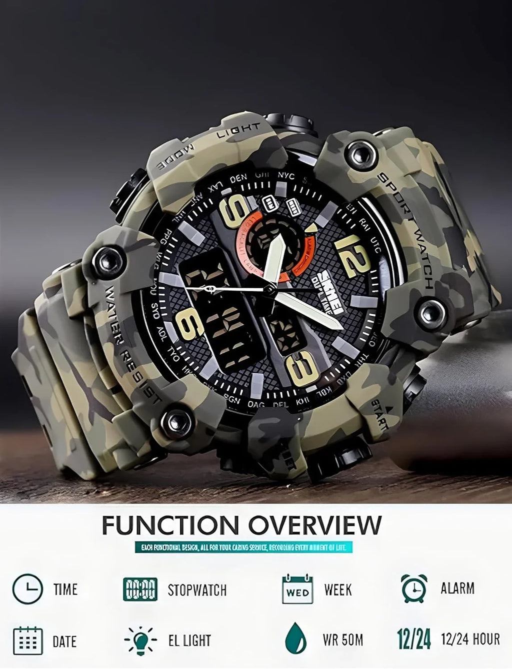 Function S-Shock Digital Multi Men's Alarm Watches LED Military Watch Sports Gosasa Watches¡­ Waterproof