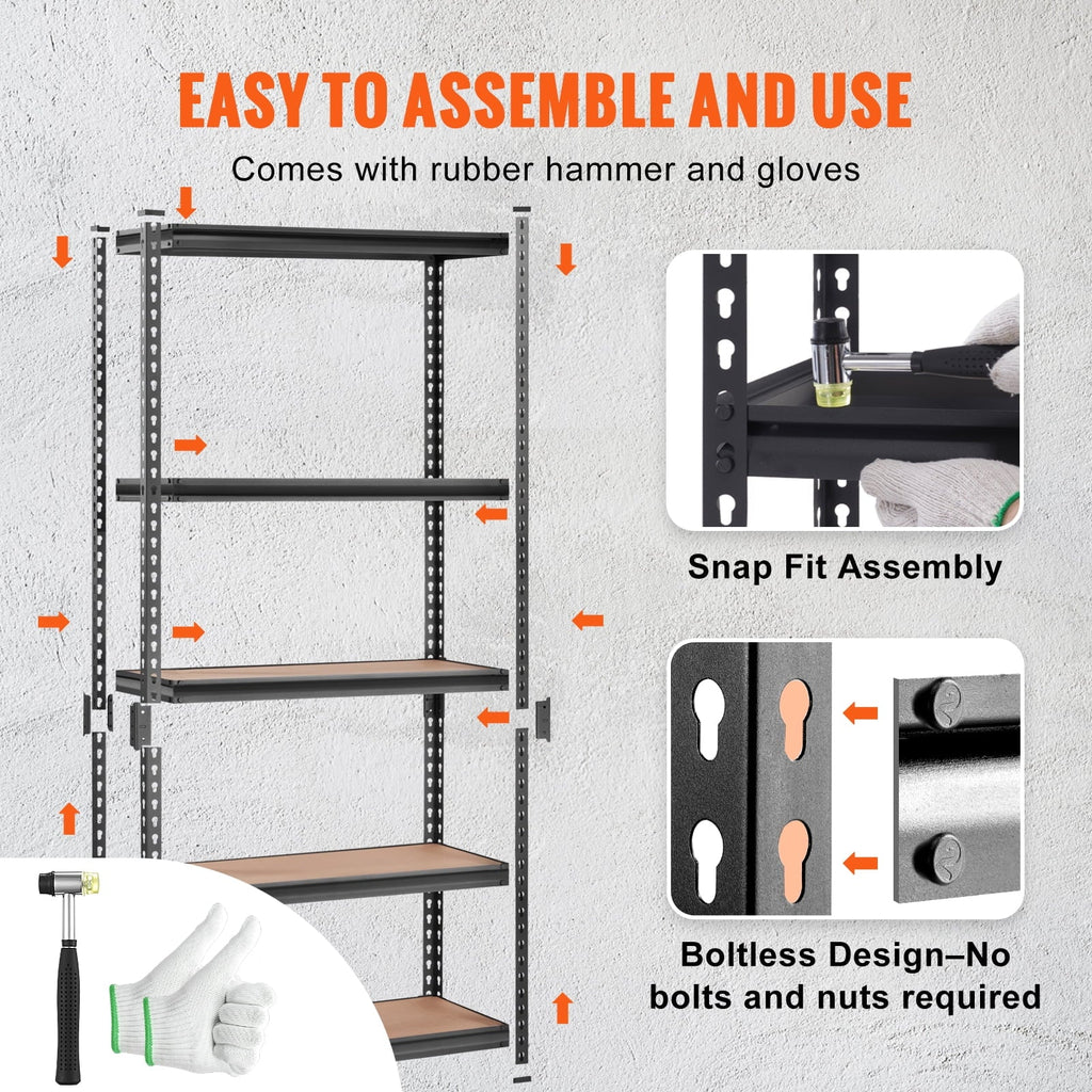 lbs Adjustable Unit Rack 5-Tier Shelving Garage Storage Storage Load 2000 BENTISM