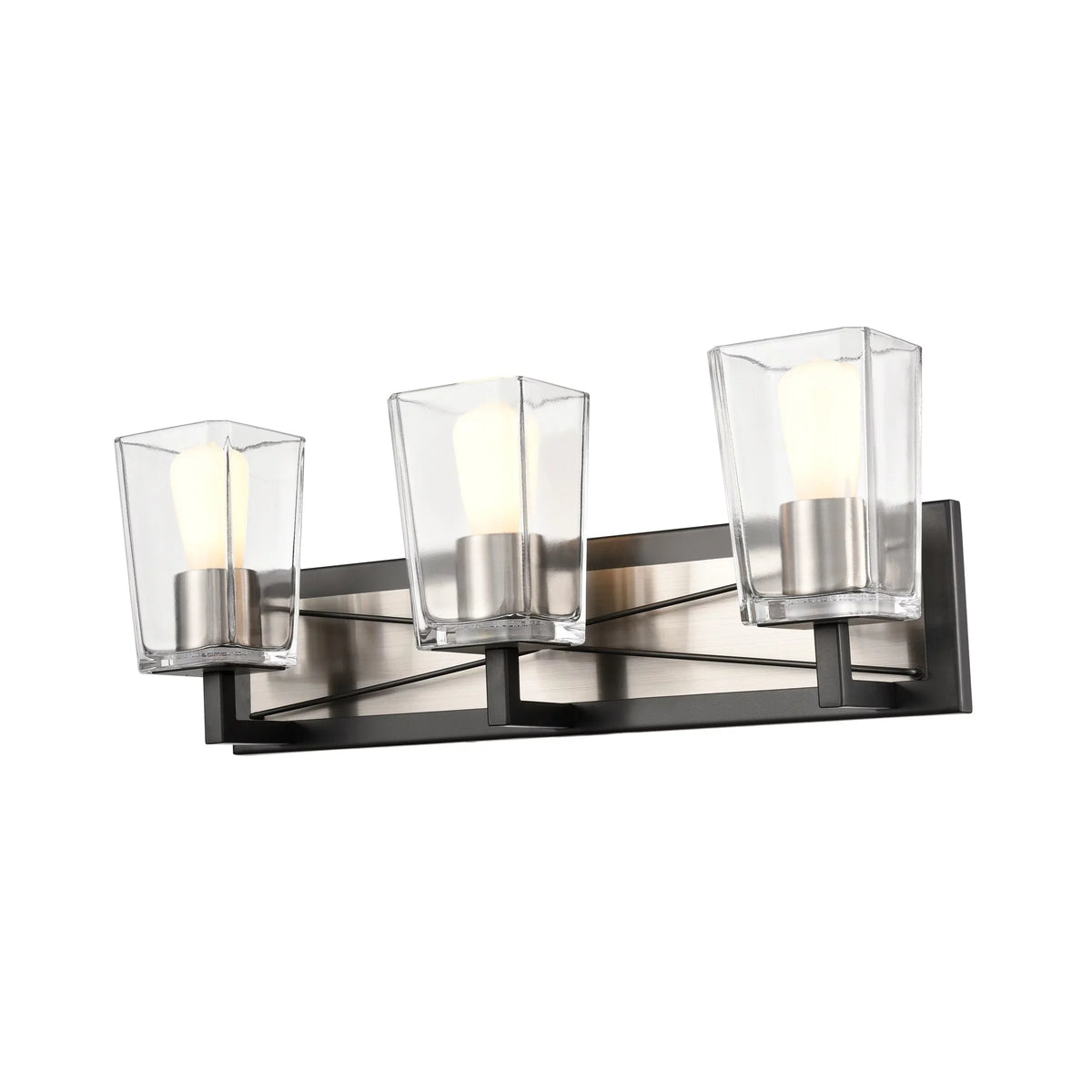 3 Glass Vanity Riverdale Light and Nickel Graphite with Satin Clear