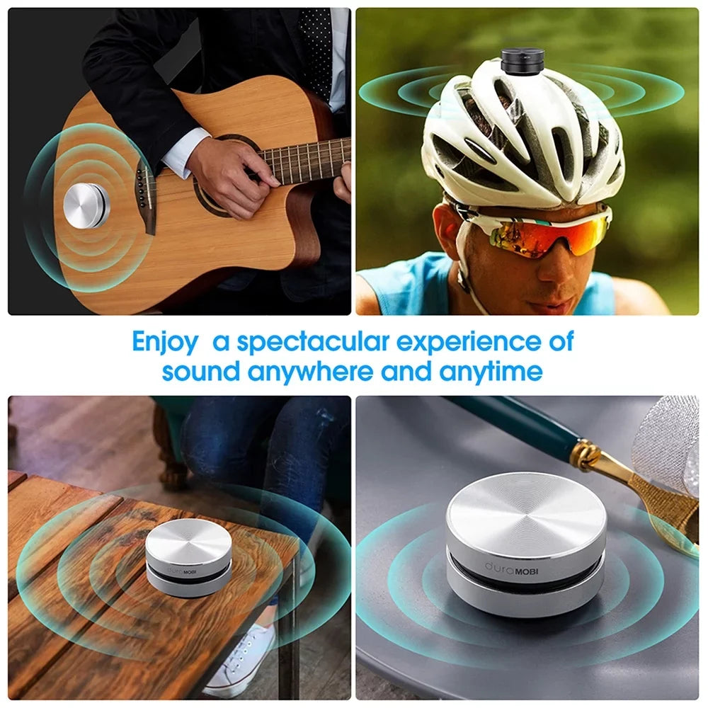Silver Portable Speaker Sound Bone Wirelessly Loud Built-in BT Dura Mini Mic Stereo 2 MOBI Conduction Packs Sound Speakers Box