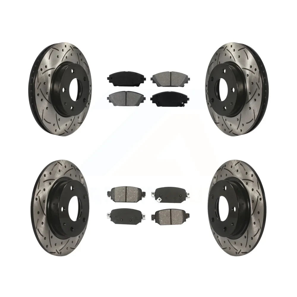 Slotted - Mazda Kit Semi-Metallic Pads Auto 2019-2021 Transit KDS-100840 FWD Brake Front Rear CX-3 Coated For Drilled And Disc Rotors