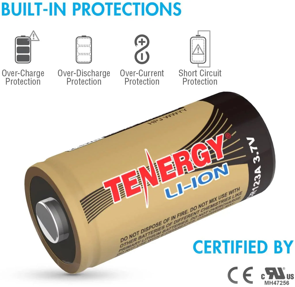 Tenergy Batteries 3.7V 650mAh Camera for Battery Rechargeable Batteries 12-Pack Li-ion and (VMC3030) Arlo Charger,