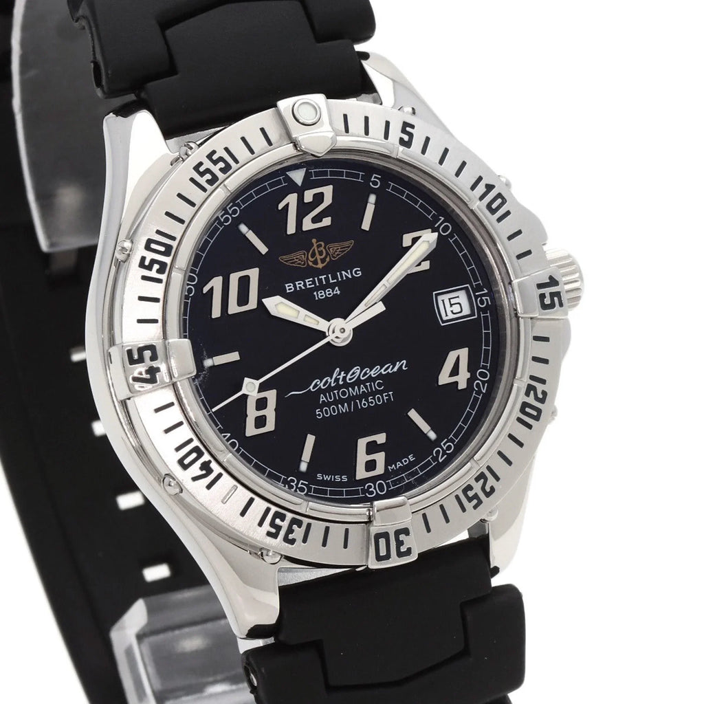 BREITLING Watch (Good) Men's A17350 O'Shearn Pre-Owned Stainless Steel/Rubber Colt