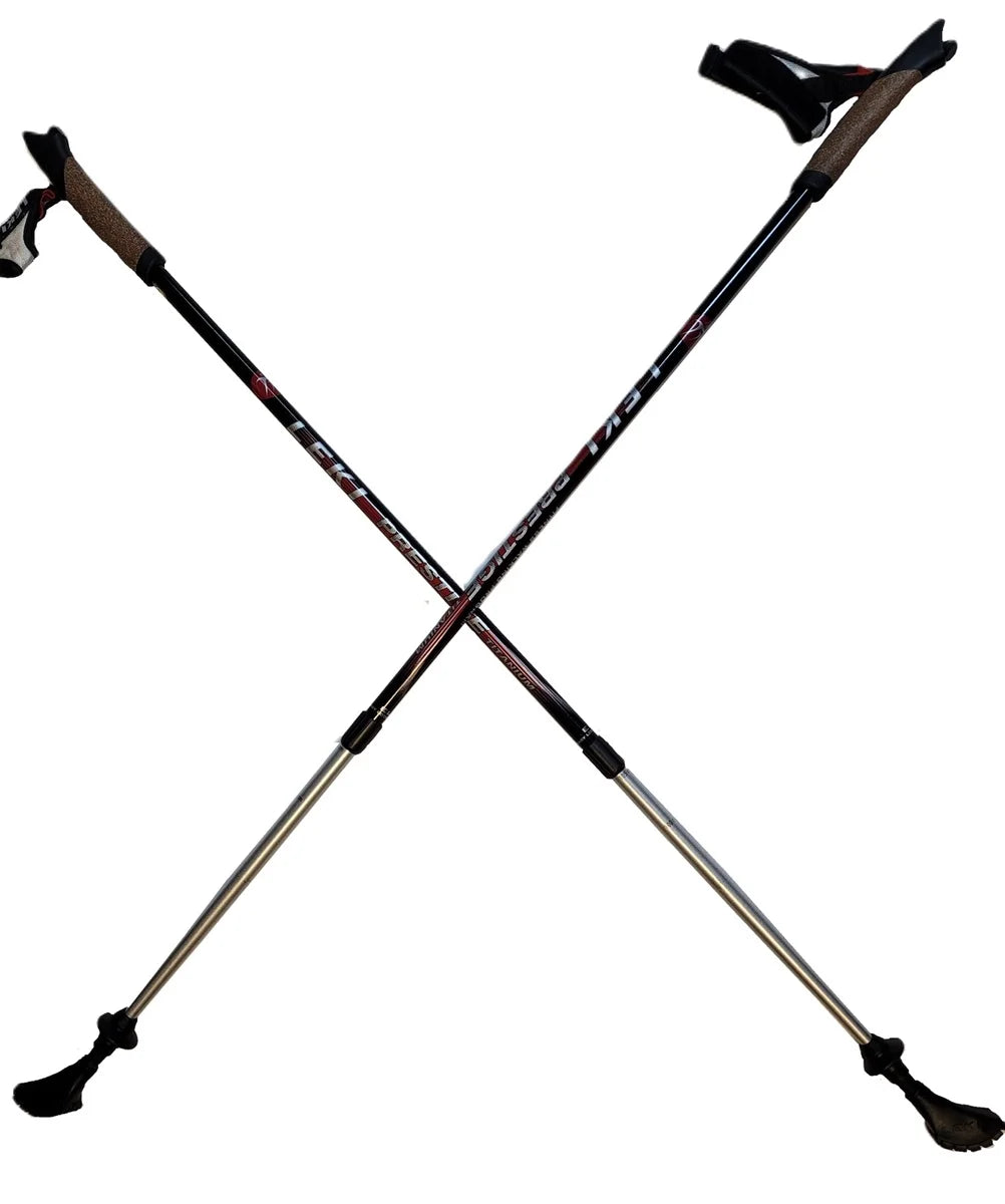 Black Walking 100cm-135cm Titanium Prestige Trekking Nordic Pole LEKI