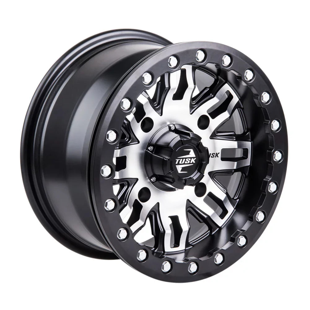 '+ 2 YAMAHA Teton Tusk Wheel Sport 1000 4/156 Machined/Black 4.0 3.0 2022 RMAX 14x7 Beadlock Wolverine For