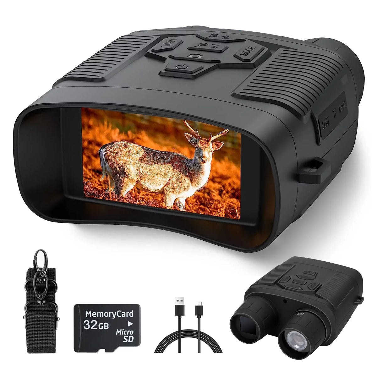 Taking and with NVI-800 for 32GB 6x Hunting Card Binoculars Zoom SD Vision Vision Suitable Night at Goggles Night Night Pictures Videos SuntekCam 24MP/1080P and