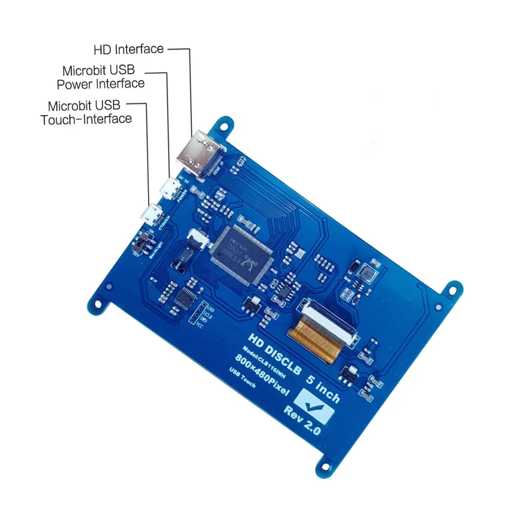 Arealer Portablewith Resolution Display Compatible 5 Pi with Small InchCapacitive 800*480 Touchscreen Raspberry USBInterface Tool