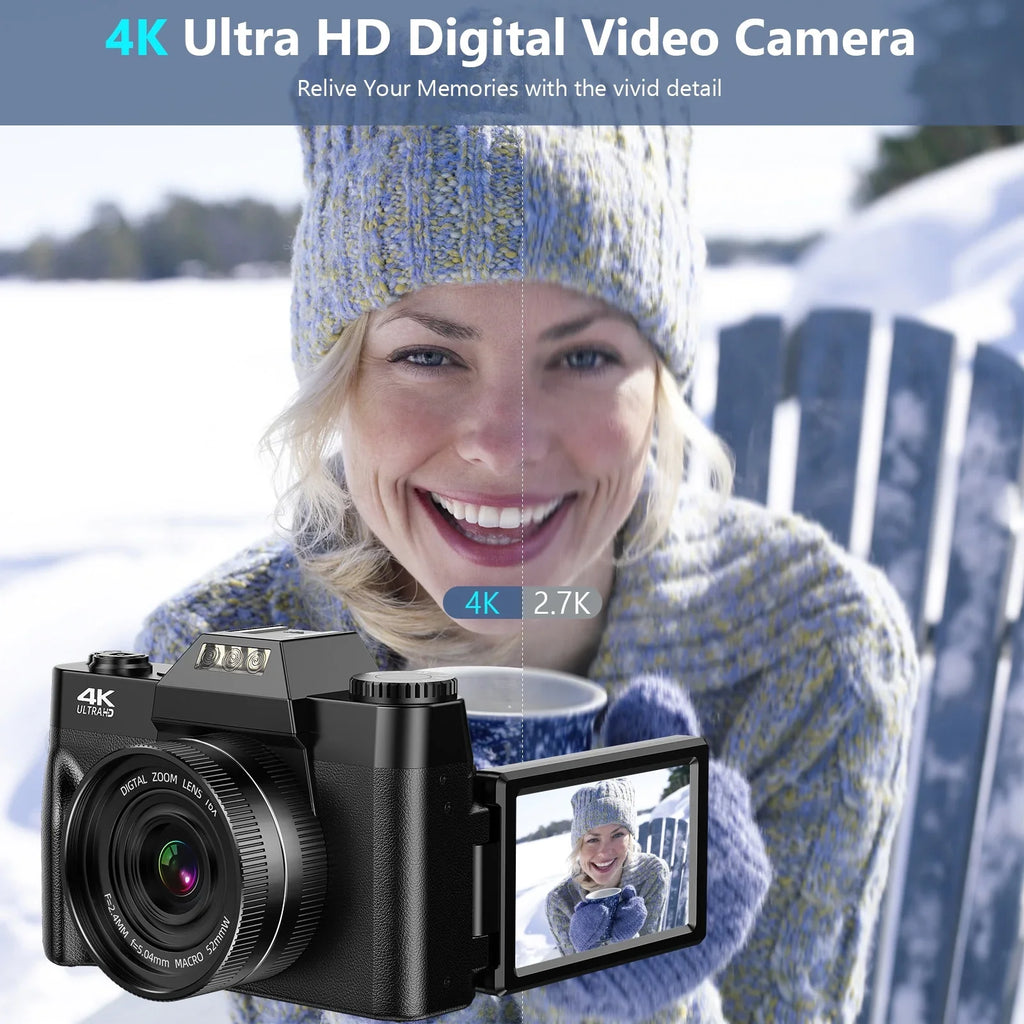 with 48MP Card Camera Batteries 4K Youtube Camera and Camcorder 32GB Vlogging Camera Video MARVUE for 30FPS Digital SD Video 2