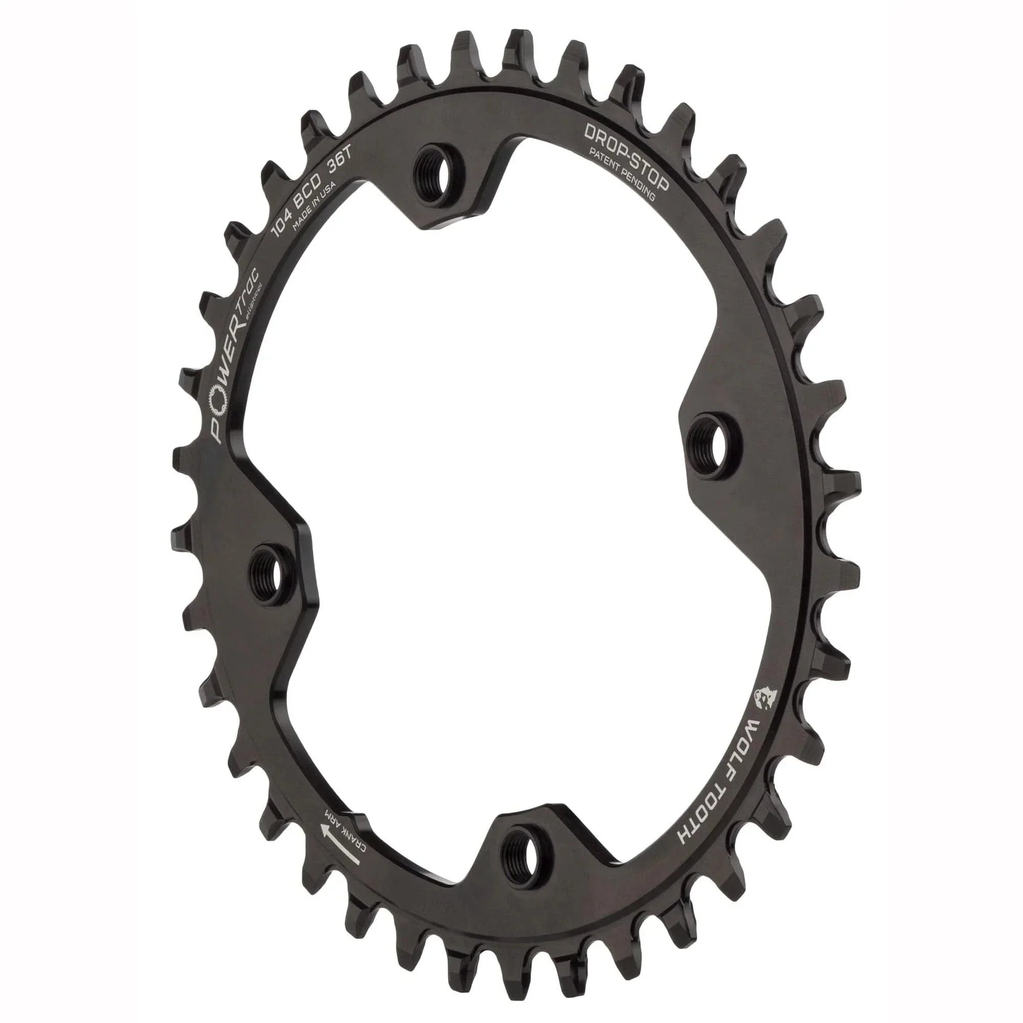 34 Elliptical Chainring BCD: Tooth BCD 104 Tooth Hyperglide+ Chainring Wolf 104 - Count: