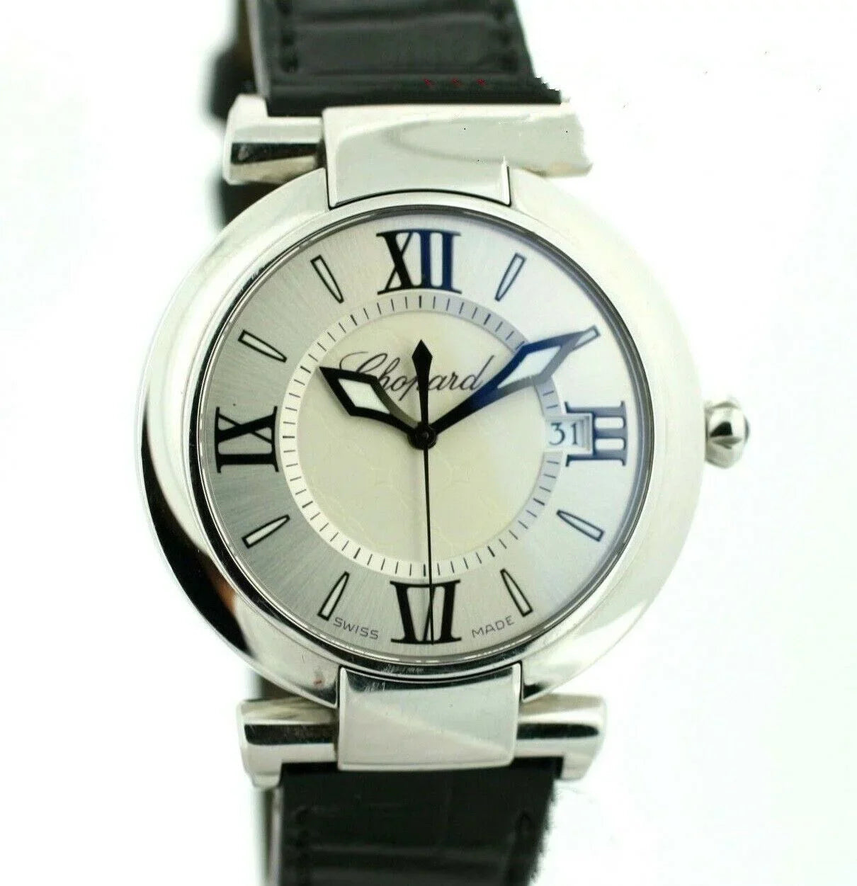 Leather Black Quartz ImperialE Watch W/B/P 36mm Steel Chopard Women's 8532 Swiss