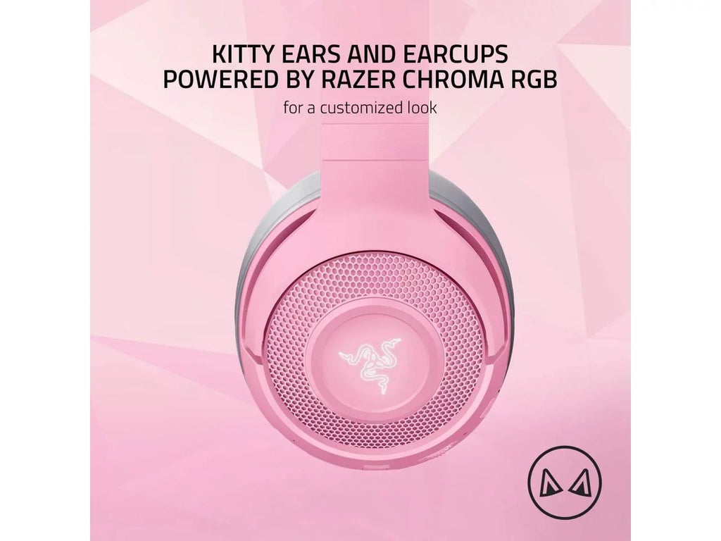 Microphone Edition: 5.0-40ms - Beamforming Custom-Tuned - Latency Low - Bluetooth Drivers Pink Chroma 40mm Razer Quartz Razer by Connection - Kraken Powered Kitty BT