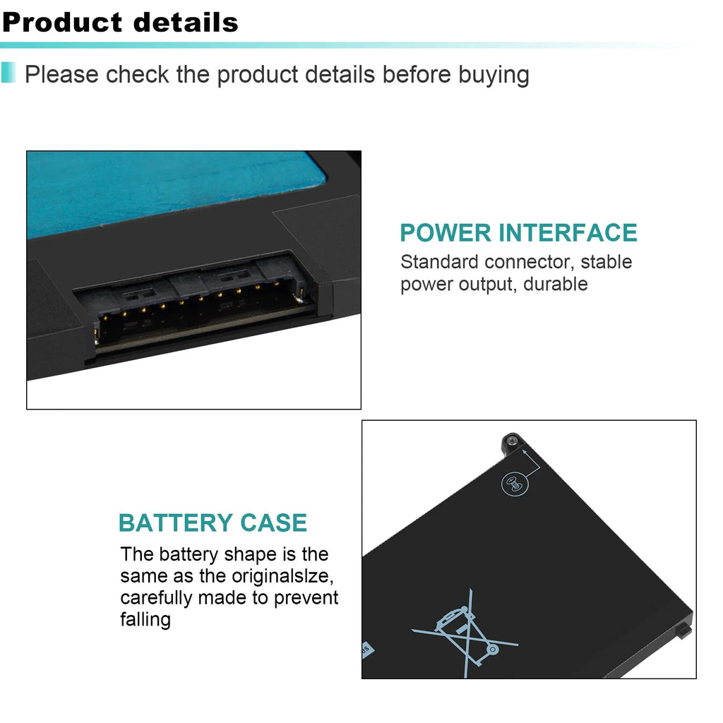 (2-in-1) 7300 60Wh For Dell 5310 Latitude 5300 7400 MXV9V Battery Laptop