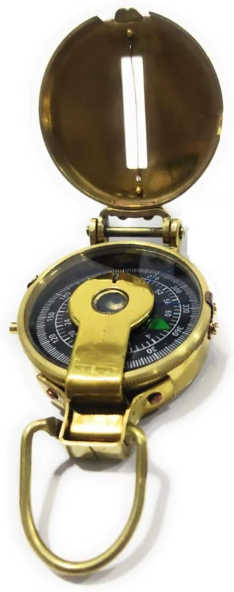 Equipment, Style Old Pocket Camping Military Navigational Camping Travelling Classic Compass Fashioned Brass Outdoor