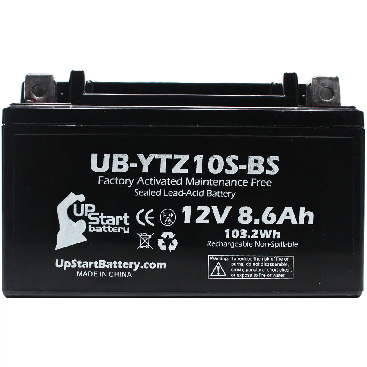 Activated, 2011 Yamaha YZF-R6 8.6Ah, UB-YTZ10S-BS 600CC Replacement Battery Free, Maintenance (excl. 2-Pack R6S) Battery Factory Motorcycle - 12V, UpStart