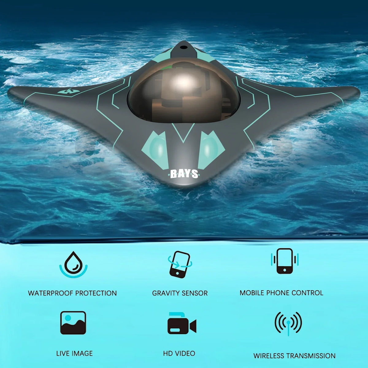 Boat Children moobody Remote for Control Black Toy WiFi