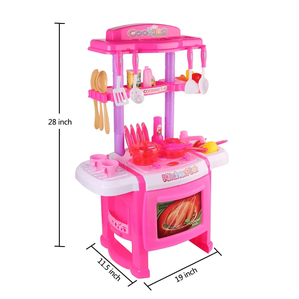 and Little Kitchen Pans Set with Utensils, Play Cups, Food, Cooking Pretend Chef's Pots