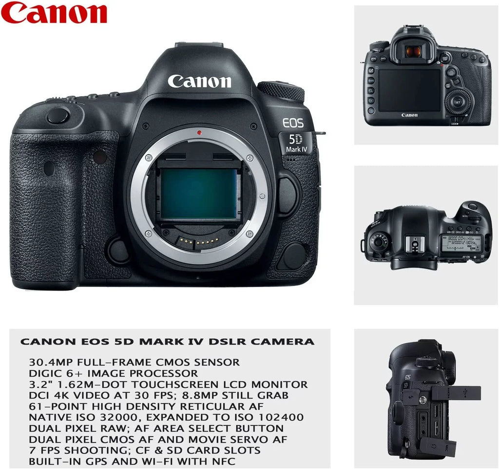 50mm Lens, Lens Memory + + Canon 500mm Lens Bundle EF Bundle 128GB Professional USM 5D Lens 24-105mm Canon Backpack + Monopod w/ DSLR Camera Mark & + IV III + EOS 650-1300mm 75-300mm Canon f/1.8,