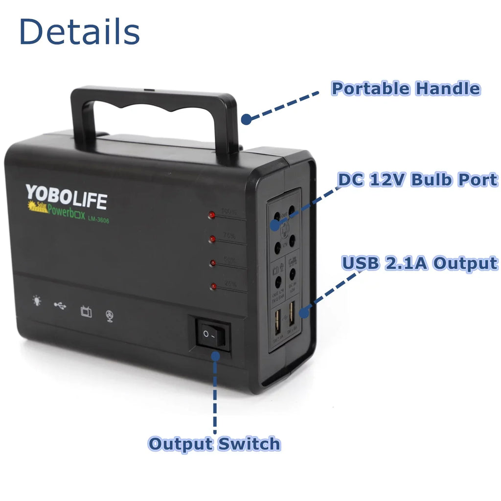 Power for with Power Outdoor with Lights Panel 4 Solar LED Kit, Camping Station Solar Generator Portable