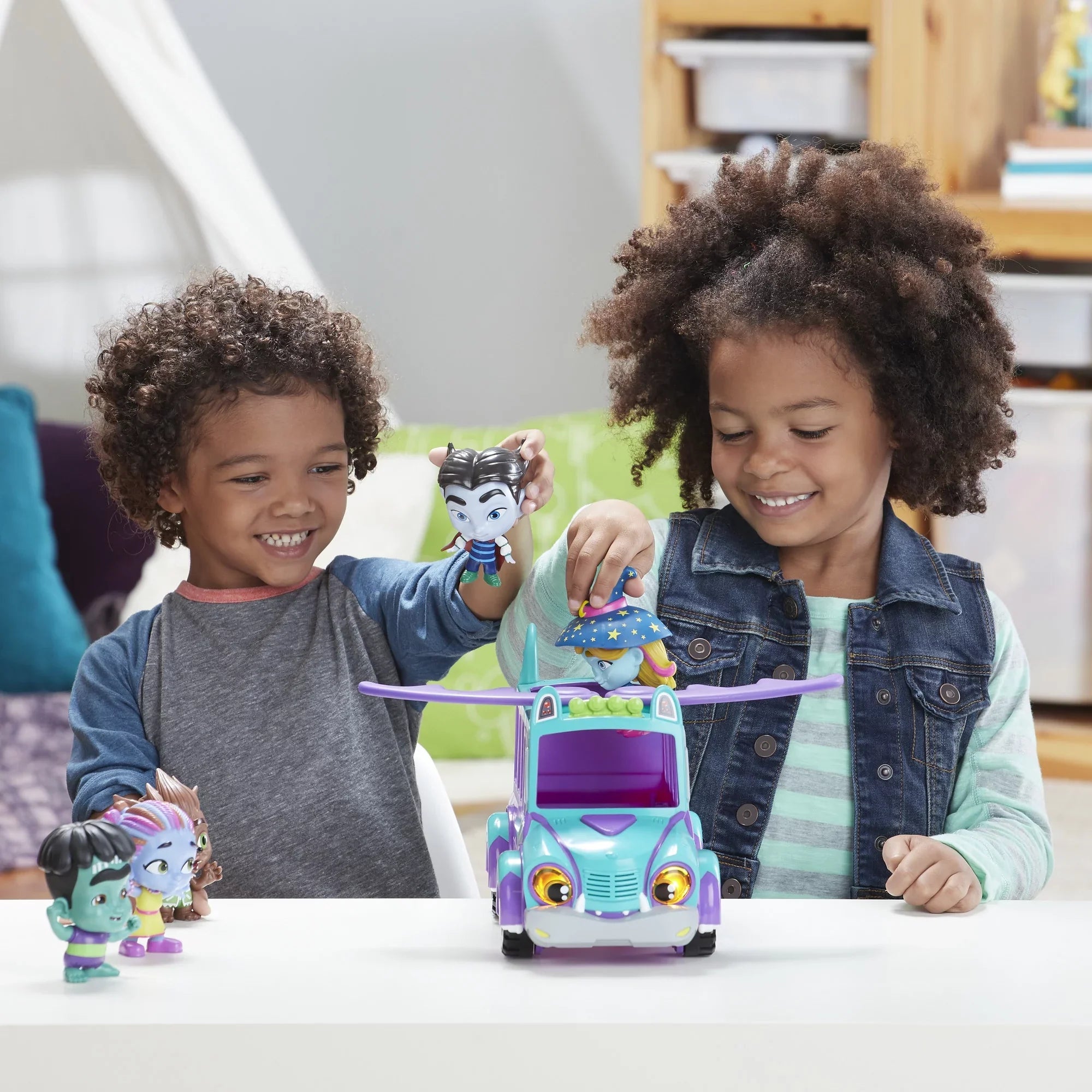 Sounds, and Netflix Toy Music Up Lights, Monsters Super Monster GrrBus with Bus 3 Ages and