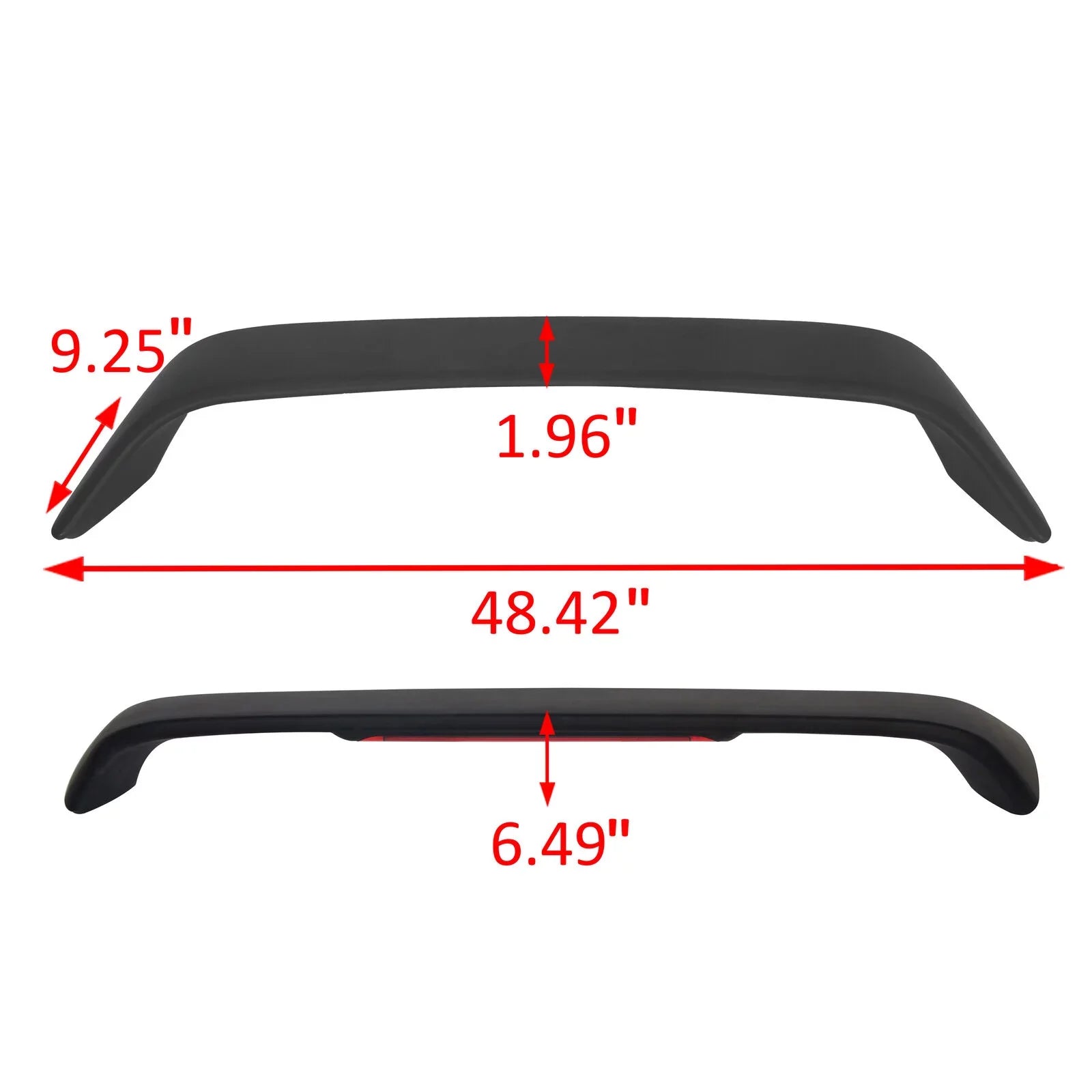 1998 Light with 2DR Brake 1996 Trunk Spoiler Winglet Honda LED Lamp Lid Kojem 1999 Style for 2000 Wing Matte Civic 1997 T-R Rear Black
