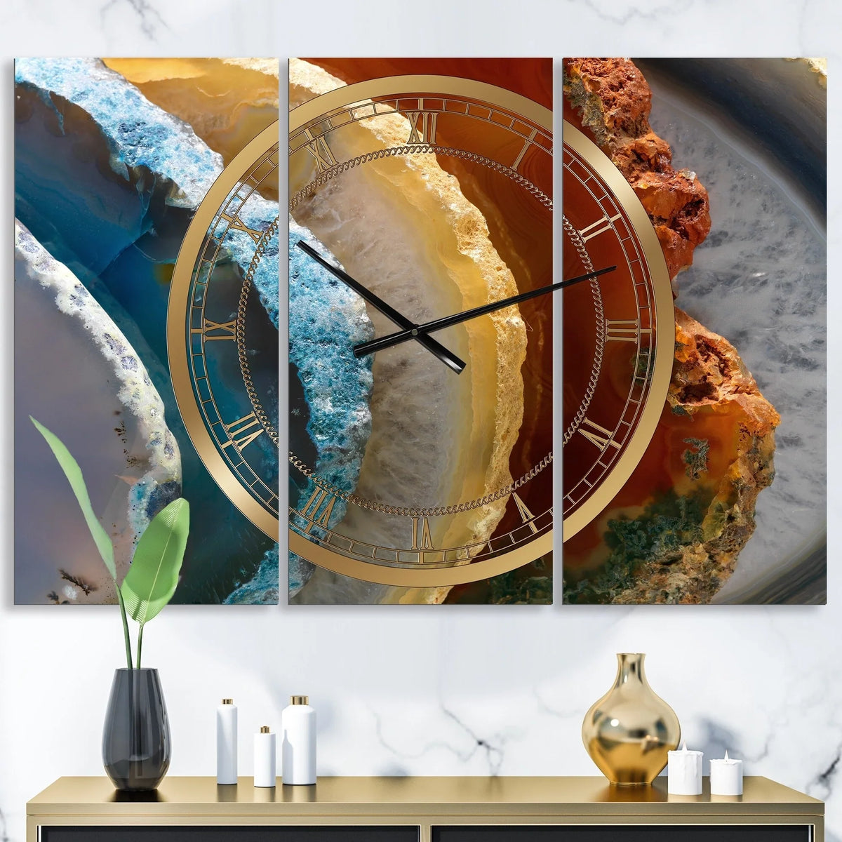 Clock 36 Large 28 3 - ART high DESIGN 3 in. in. XV' - 'Mineral - Fashion Slice Panels Wall Panels Designart wide x