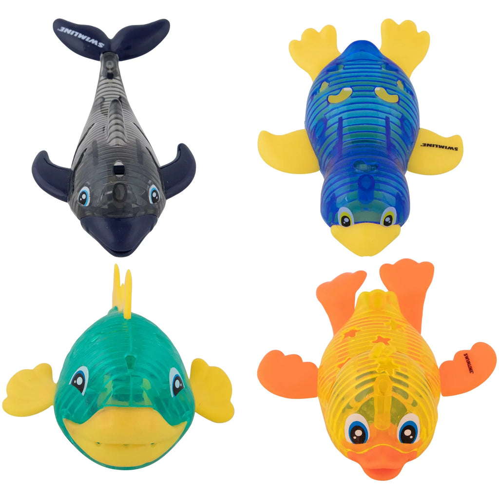 Dive Retrieval Underwater For For Catch Animal Multi Flashing Light-Up & Diving Glowing Practice Swimming The Bath LED Tub Game Fun ORIGINAL Toys Fish Pool Sea 4-Pack Learn Pals SWIMLINE Color Kids