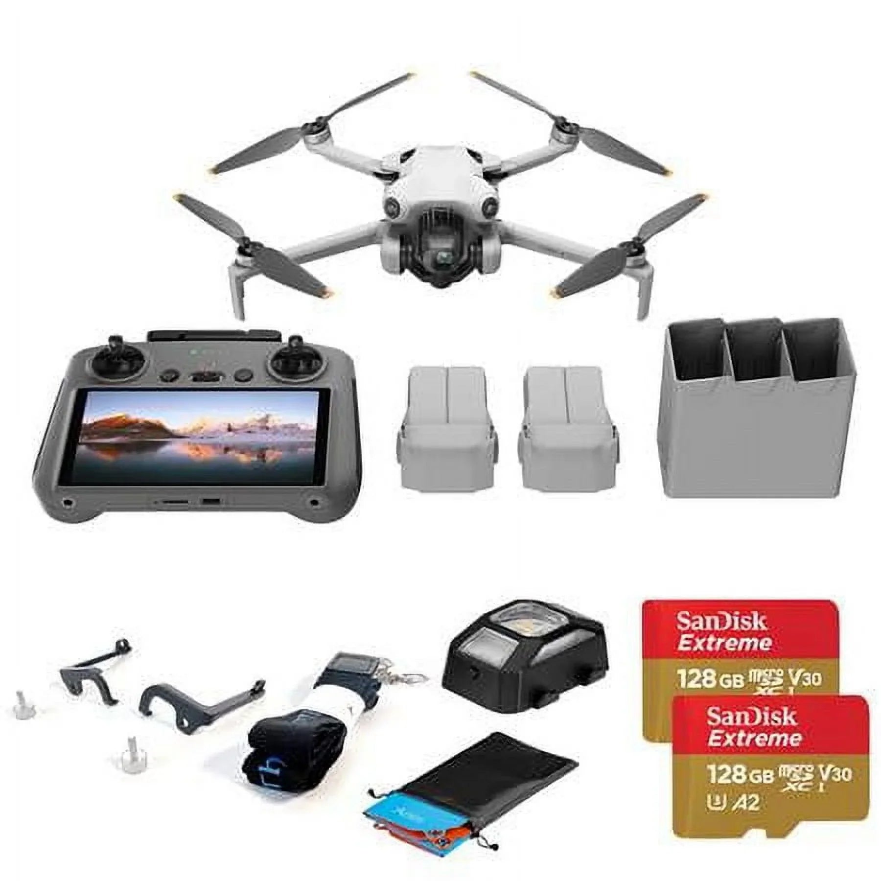 128GB Combo Mini with Bundle Pro Foldable More 20" Card Drone Mounting, 4 Lanyard 2x Fly Pad, Claw Plus, Landing Memory