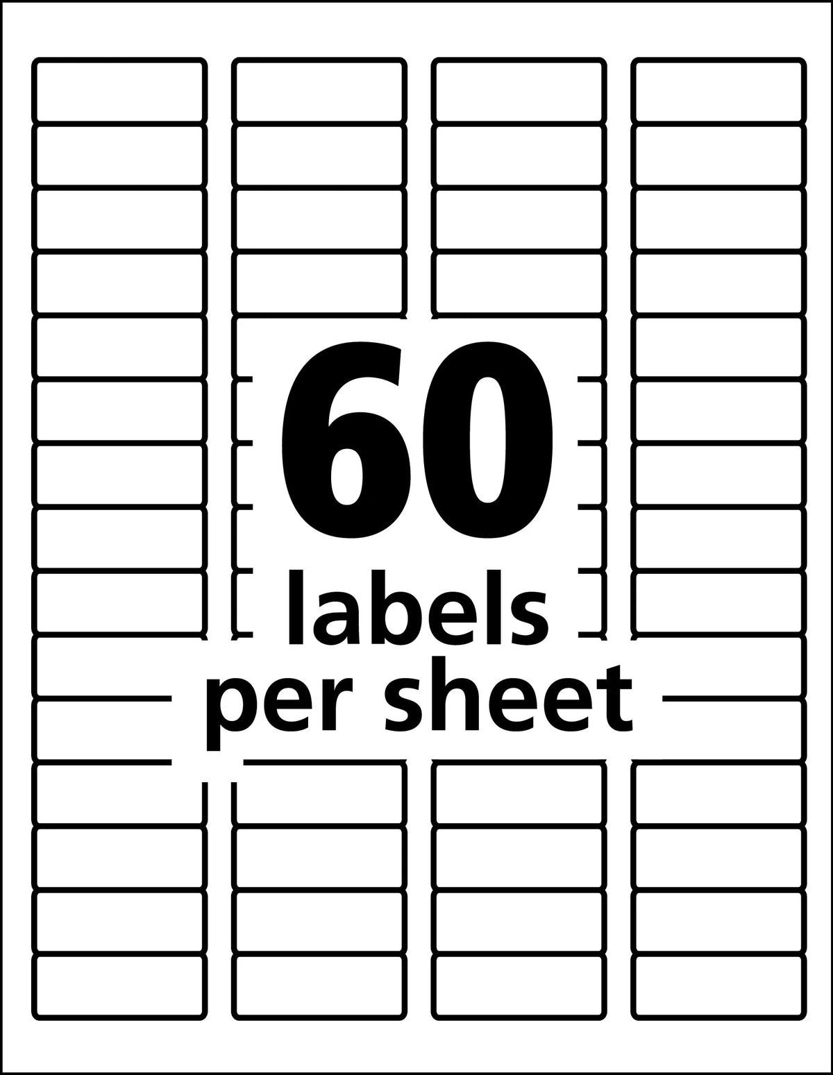 Avery Labels, Adhesive, (61533) 1-3/4", TrueBlock Technology, ID Permanent Durable Labels x 3,000 2/3"