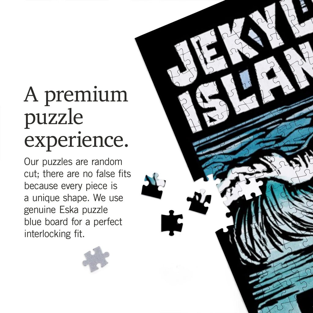 Lantern Piece Press Scratchboard Jekyll Georgia, Castle, Jigsaw 1000 Puzzle, Sand Island,