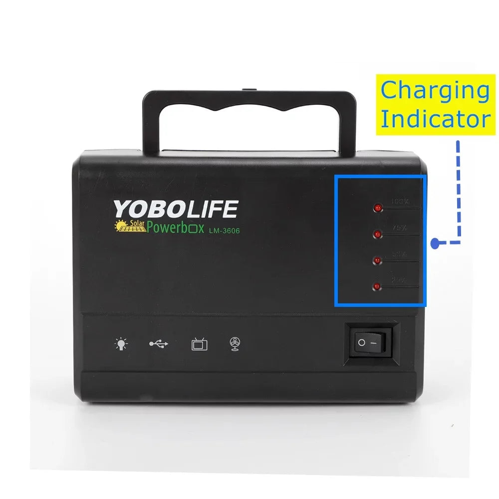 Power for with Power Outdoor with Lights Panel 4 Solar LED Kit, Camping Station Solar Generator Portable