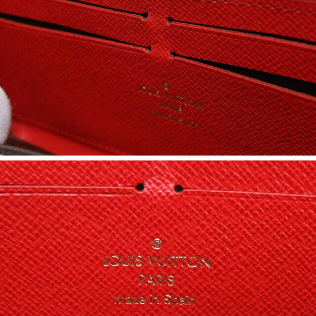Monogram Wallet Red Pre-Owned M62940 Wallet Long Vuitton (Good) Clemence Louis