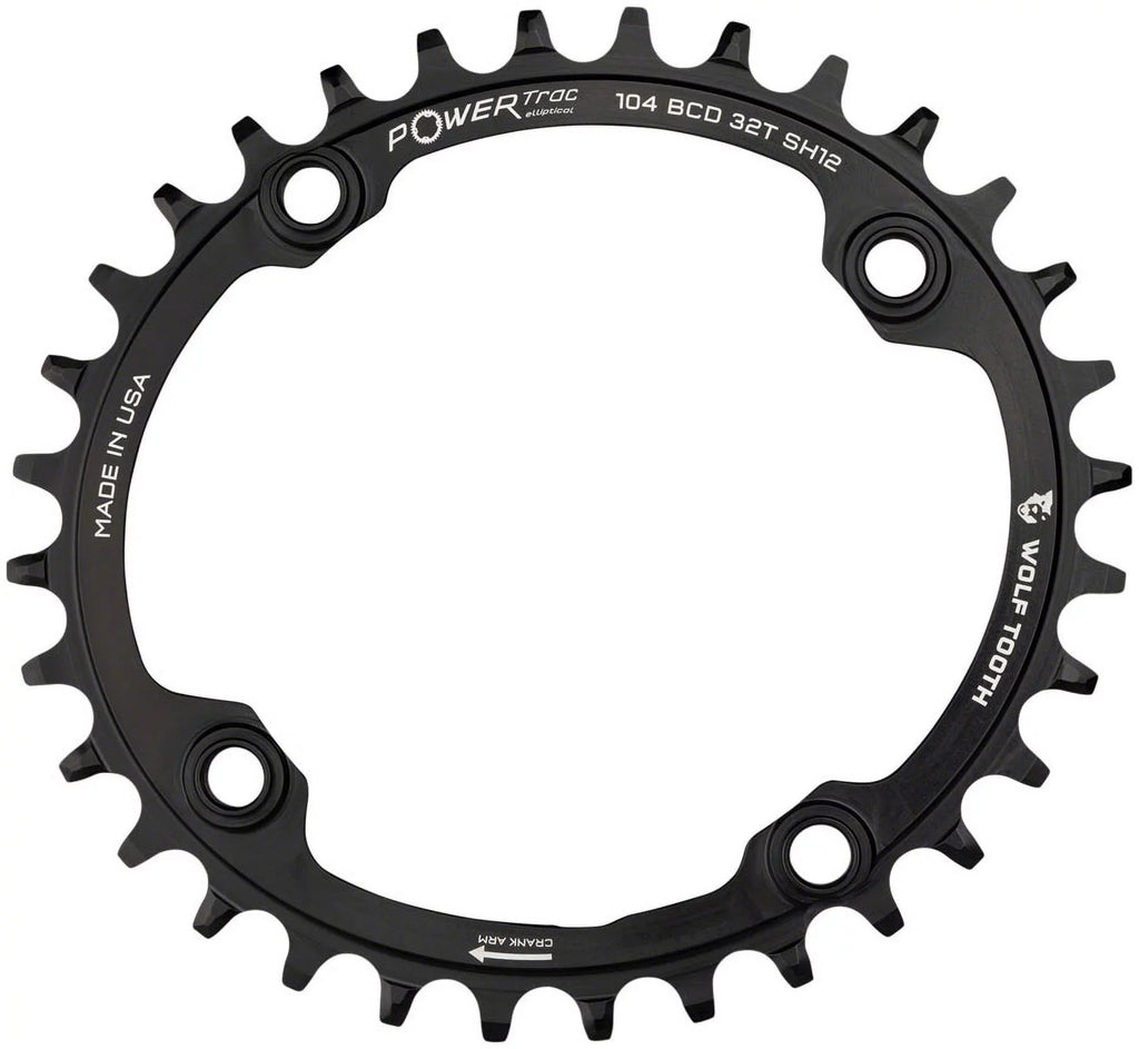 34 Elliptical Chainring BCD: Tooth BCD 104 Tooth Hyperglide+ Chainring Wolf 104 - Count: