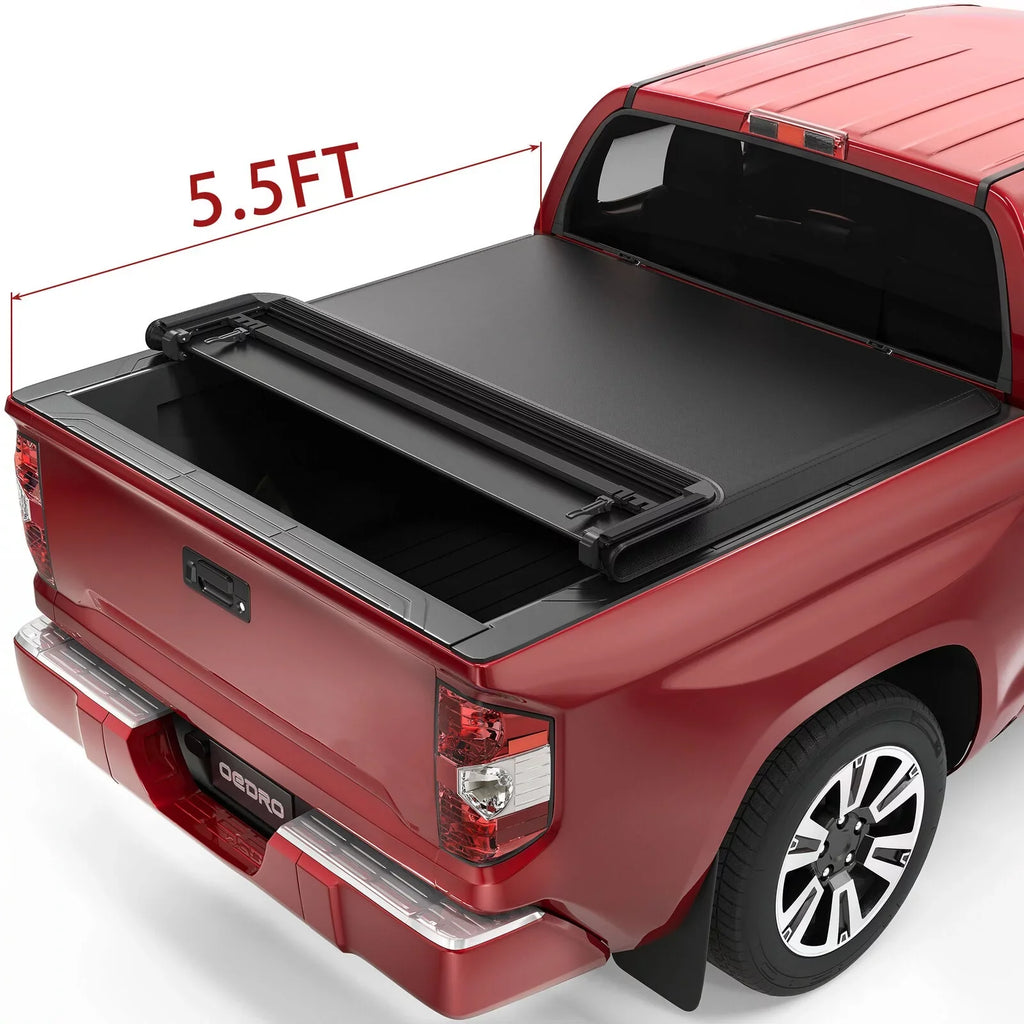Bed Truck Tonneau 14-21 Cover Rail Fold 5.5ft 4 w/ Deck Soft for Ledkingdomus Tundra System Toyota