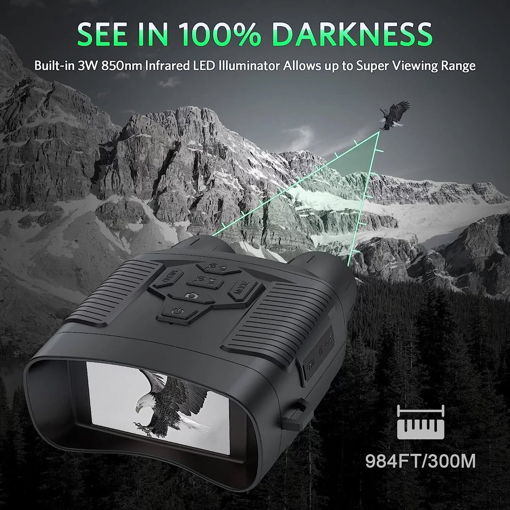 Taking and with NVI-800 for 32GB 6x Hunting Card Binoculars Zoom SD Vision Vision Suitable Night at Goggles Night Night Pictures Videos SuntekCam 24MP/1080P and