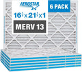 1/2x1 1/2x21 21 MERV Furnace 16 (Actual Aerostar Air 1/2" 6-Pack x Size: Filter, Pleated x Filter, AC 1/2" 13 3/4") 16 Air
