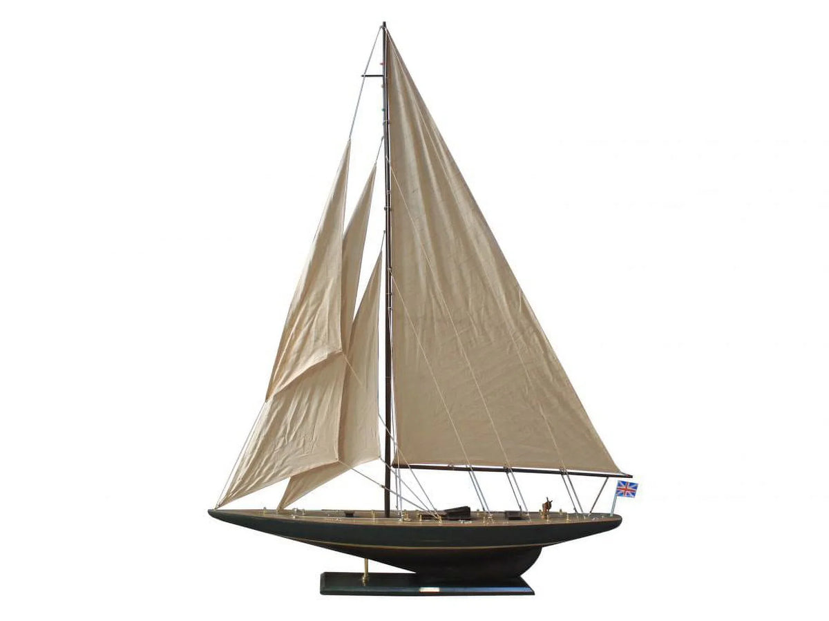 '-ENDEAVOUR60 Handcrafted Decoration- Endeavour Sailboat Wooden 60 R Model Rustic in. Decor