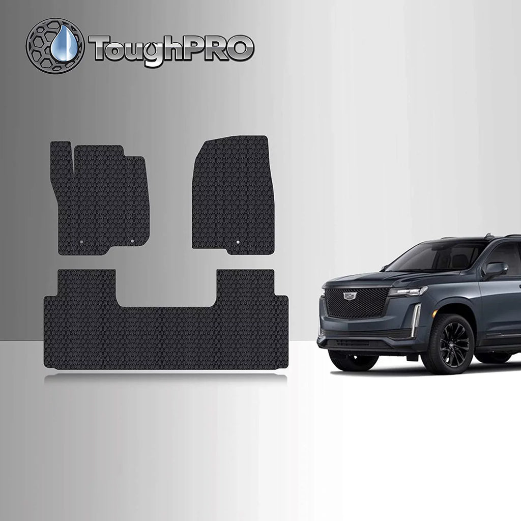 (Front with 2021 TOUGHPRO All - Compatible (Made Row) + Set Mat Row ESV Floor Cadillac Heavy USA) - Escalade - - Duty Weather in 2nd Accessories